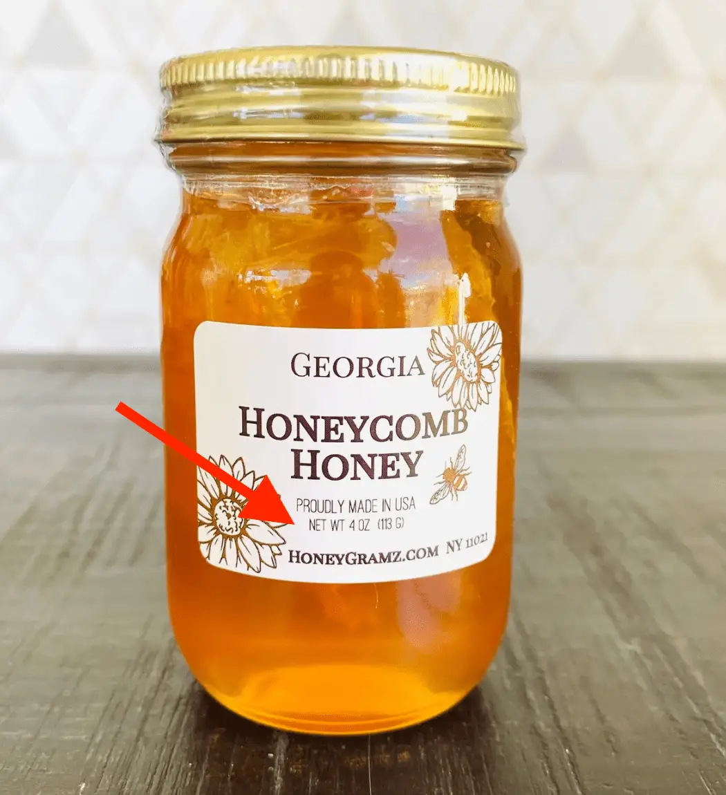 miel con peso neto