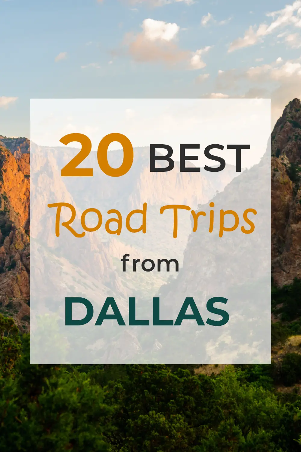 Una guía completa de los mejores viajes por carretera desde Dallas, desde viajes cortos de un día hasta viajes por carretera de una semana a otros estados.