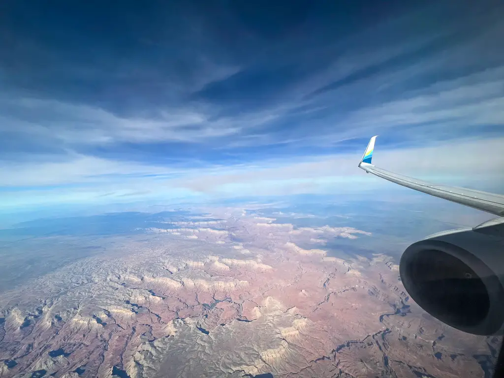 Vista del Gran Cañón desde un avión