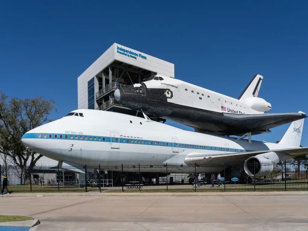 Réplica del transbordador espacial en el Centro Espacial Johnston, Houston