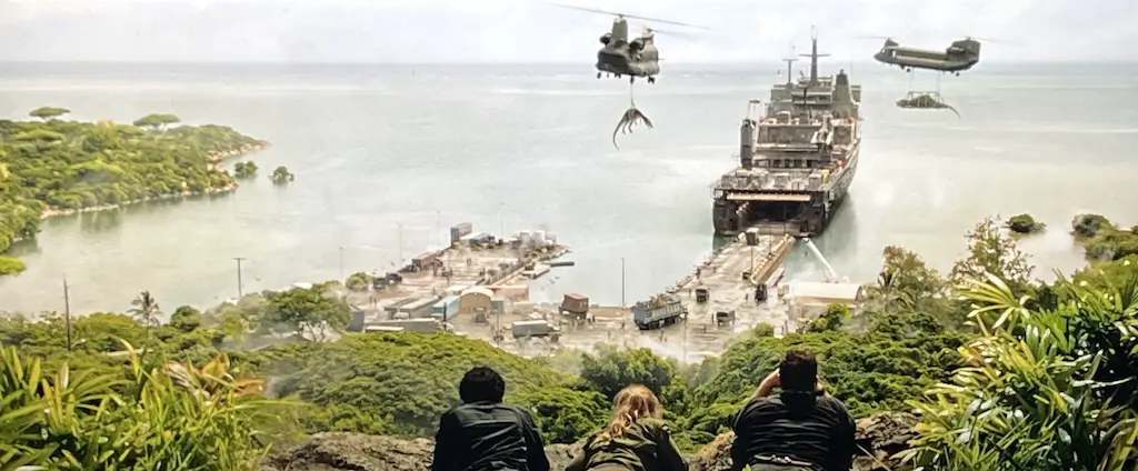 He'eia Kea Harbour, cargando dinosaurios Jurassic World: escena de la película Fallen Kingdom.
