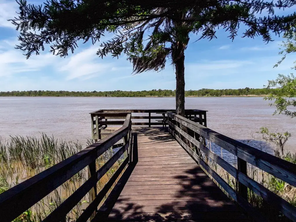 Delta del río Tensaw en el histórico parque estatal Blakeley en Spanish Fort, Alabama.
