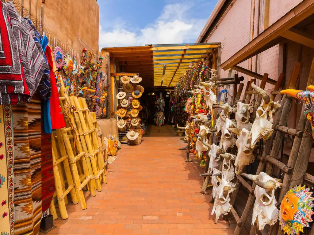 Santa Fe, Nuevo México, EE.UU. Mercado de venta de productos tradicionales del suroeste.