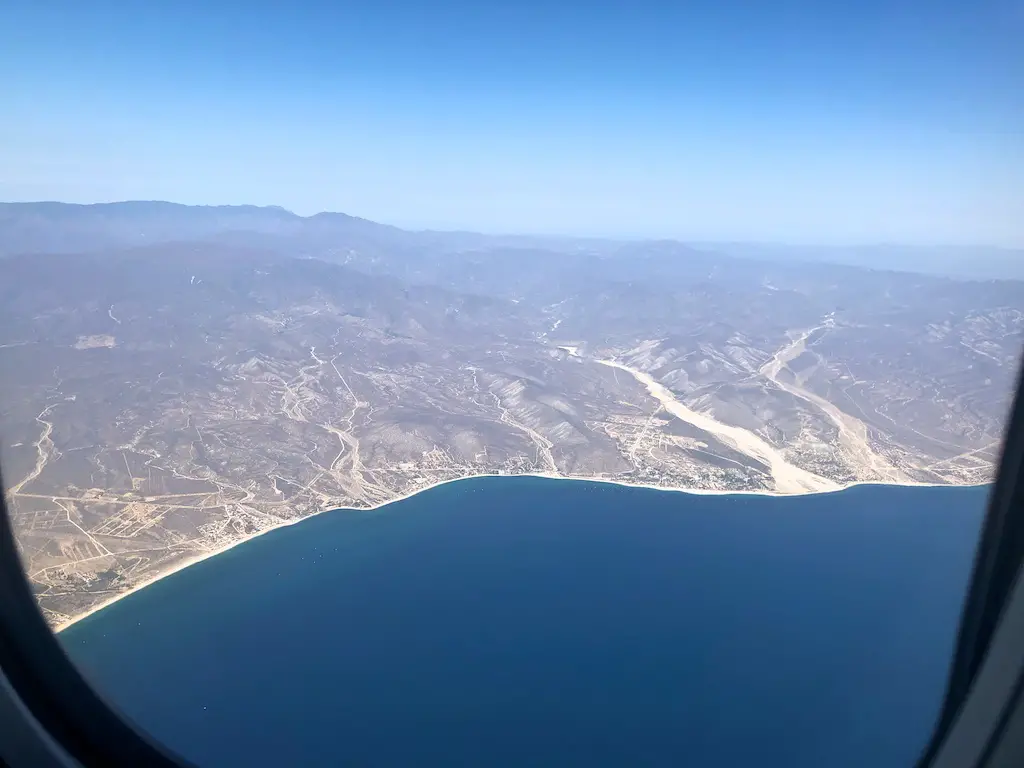 vista al mar desde avion