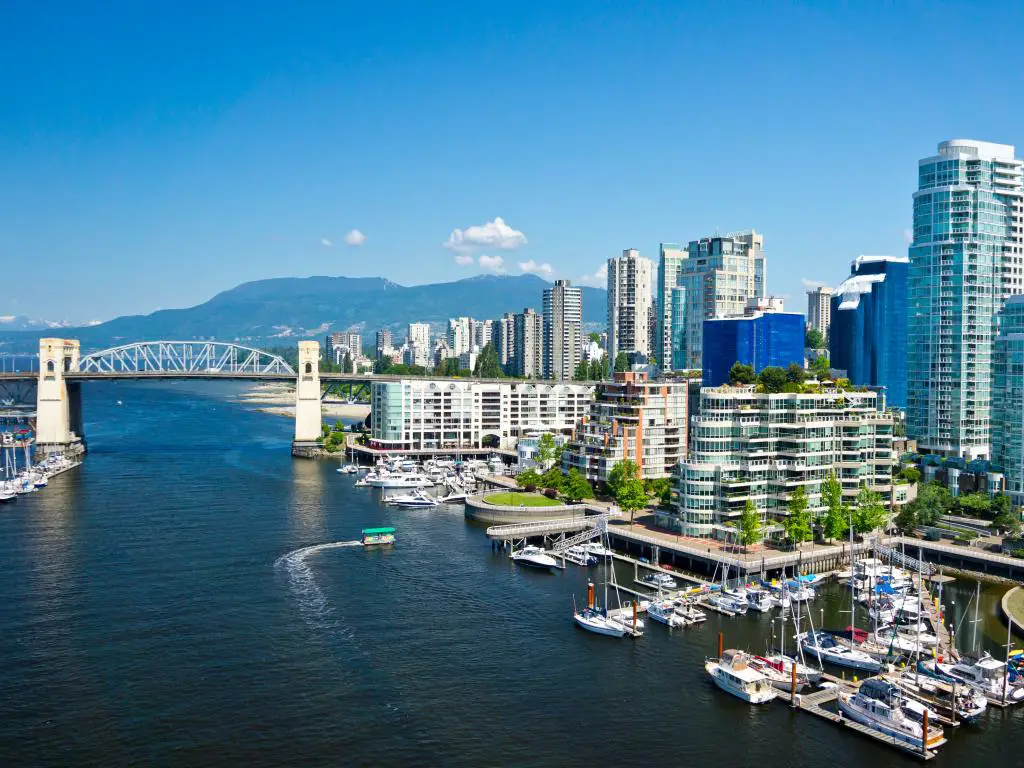 Vista aérea de Vancouver, Columbia Británica, Canadá