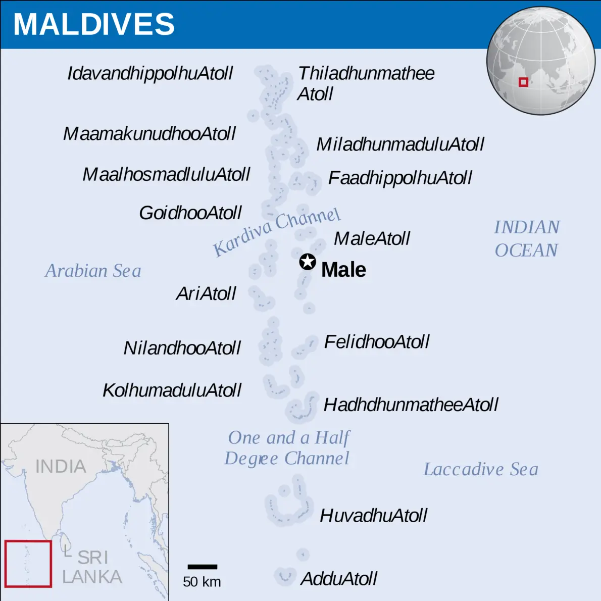 Mapa de Maldivas