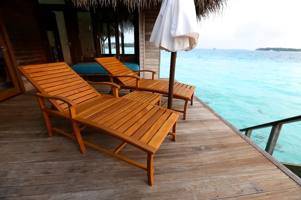 Conrad Maldives Retreat Water Villa Deck. 