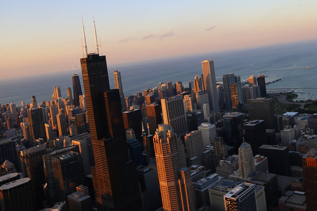 Recorrido en helicóptero por Chicago Horizonte de Chicago Torre Willis Torre Sears