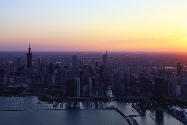 Recorrido en helicóptero por Chicago Horizonte de Chicago Torre Willis