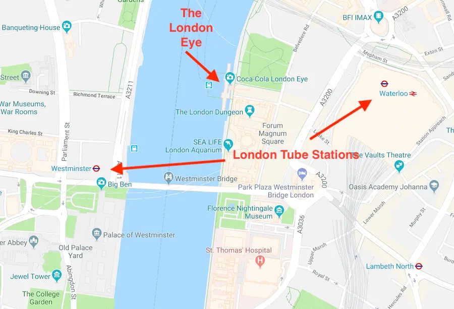 Mapa del ojo de Londres