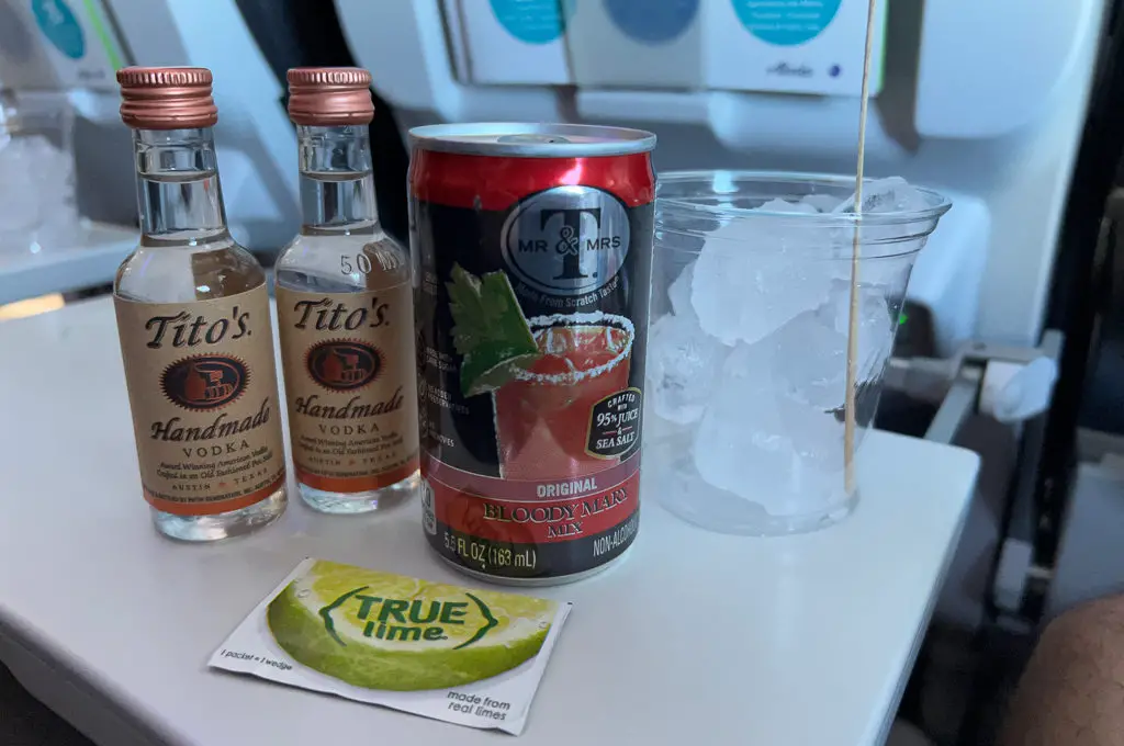 Bebida alcohólica de clase premium de Alaska Airlines