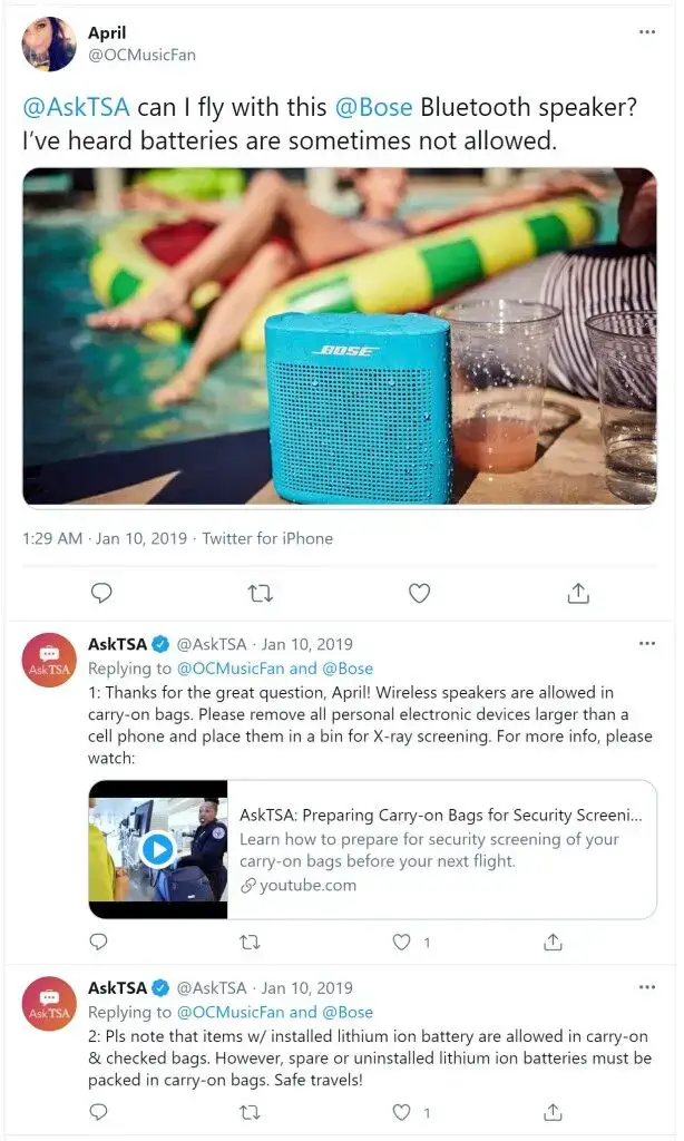 ¿Puedo llevar un altavoz Bluetooth en un avión?