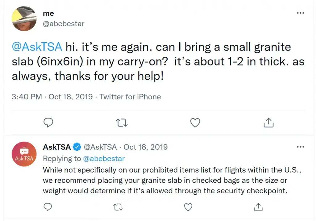 ¿Puedes llevar piedras en un avión? (Reglas de la TSA)