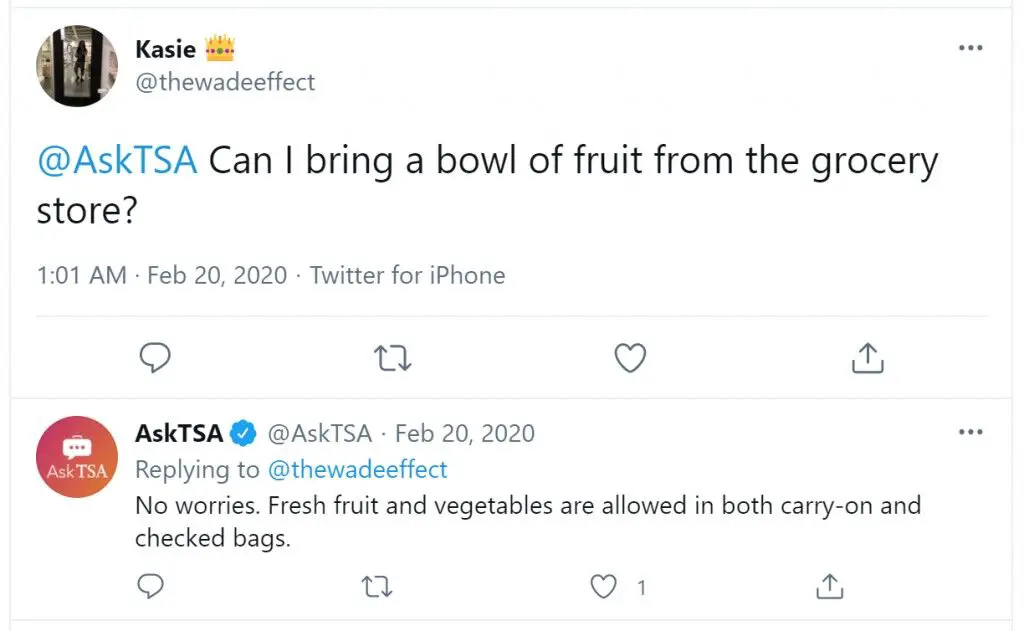 ¿Se puede llevar fruta en un avión?
