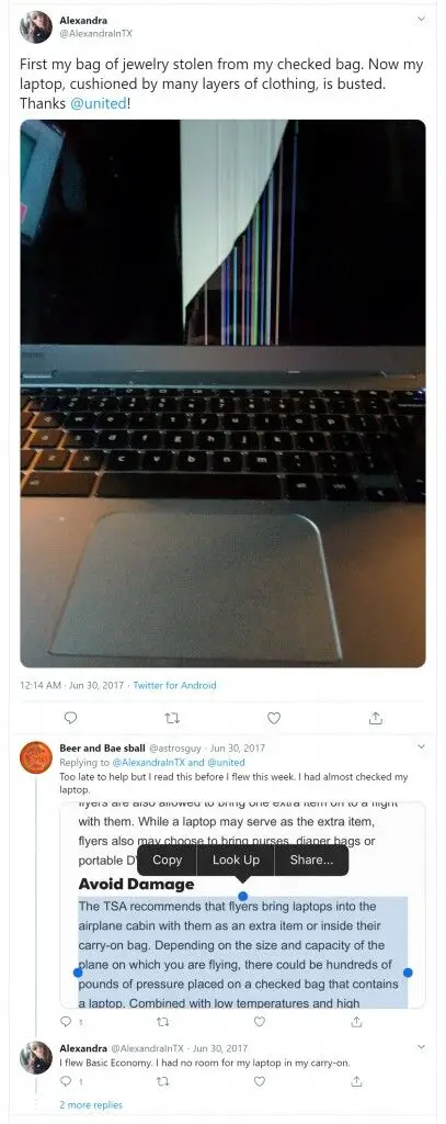 ¿Se puede facturar una computadora portátil en el equipaje facturado?