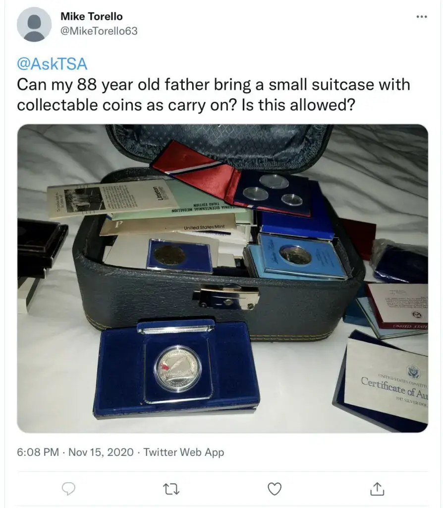 ¿Puedes llevar monedas en un avión? (Reglas de la TSA)