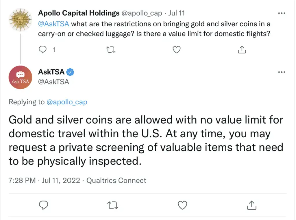 ¿Puedes llevar monedas en un avión? (Reglas de la TSA)