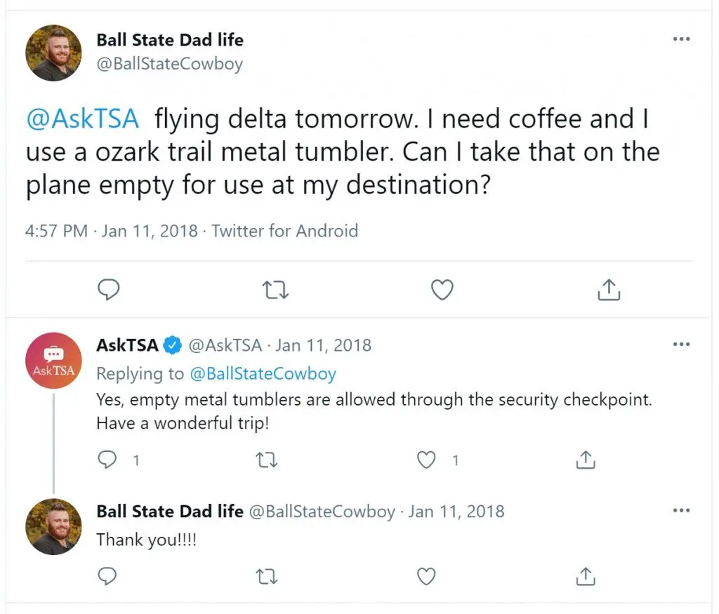 ¿Puedes llevar una copa Yeti en un avión?