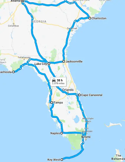 El mejor viaje por carretera por Florida comenzando en Atlanta.